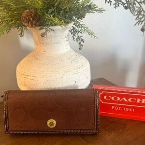 Coach Hampton Signature Brown Wallet
